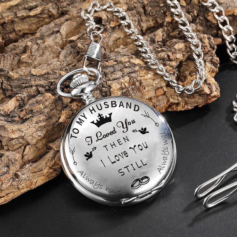 Retro I Love You Full Hunter Quartz Pocket Watch for Men Women - Unisex Style Watches - DYAVOR®