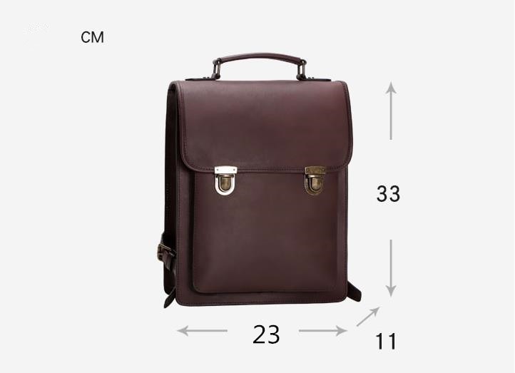 Retro Leather Women British College Large Capacity Cowhide School 13 inch Computer Backpacks - Backpacks - DYAVOR®
