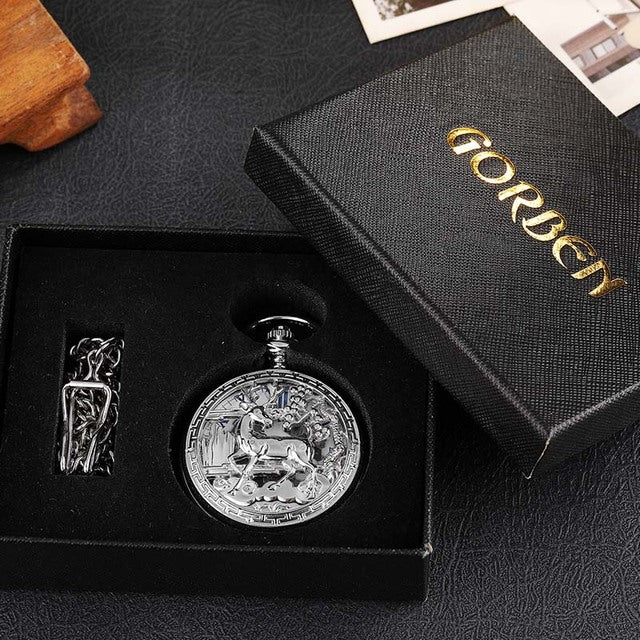 Retro Unisex Analog Hexagonal Mechanical Fob Chain Pocket Watch with Box - Unisex Style Watches - DYAVOR®