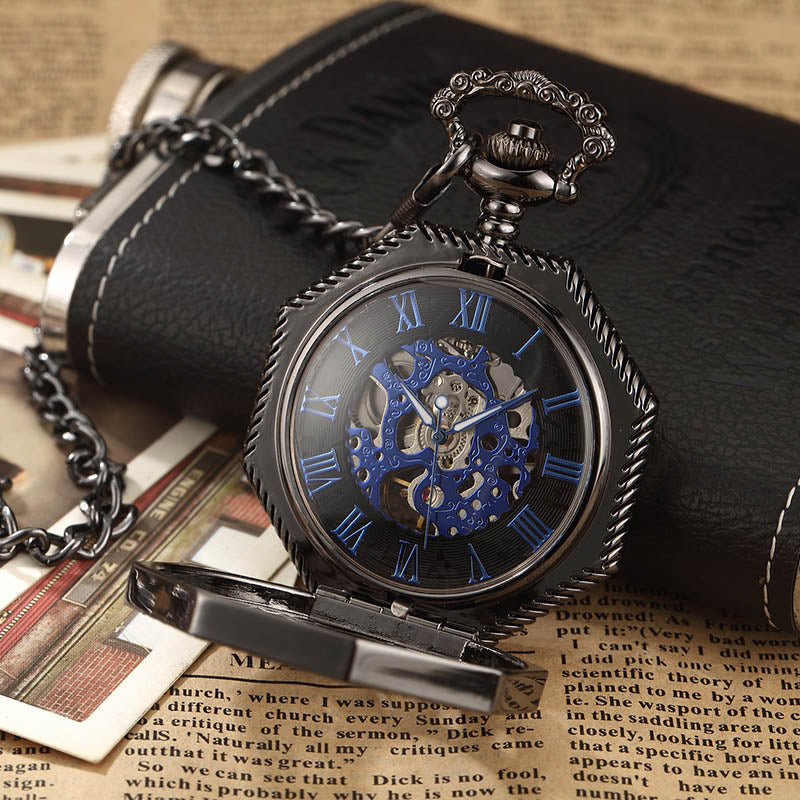 Retro Unisex Analog Hexagonal Mechanical Fob Chain Pocket Watch with Box - Unisex Style Watches - DYAVOR®