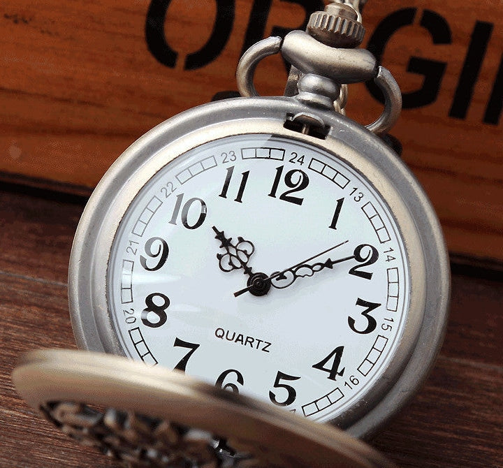 Retro Vintage Unisex Bronze Hollow Flower Pocket Watch with Necklace Chain - Unisex Style Watches - DYAVOR®