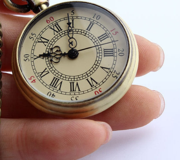 Simple Style Unisex Bronze Roman Numerals 82cm Transparent Pocket Watch - Unisex Style Watches - DYAVOR®