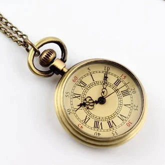 Simple Style Unisex Bronze Roman Numerals 82cm Transparent Pocket Watch - Unisex Style Watches - DYAVOR®