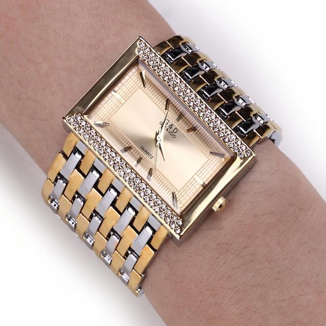 Stainless Steel Chain Fashion Gold Quartz Square Watch for Women - Watches for Women - DYAVOR®