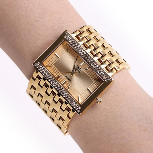 Stainless Steel Chain Fashion Gold Quartz Square Watch for Women - Watches for Women - DYAVOR®