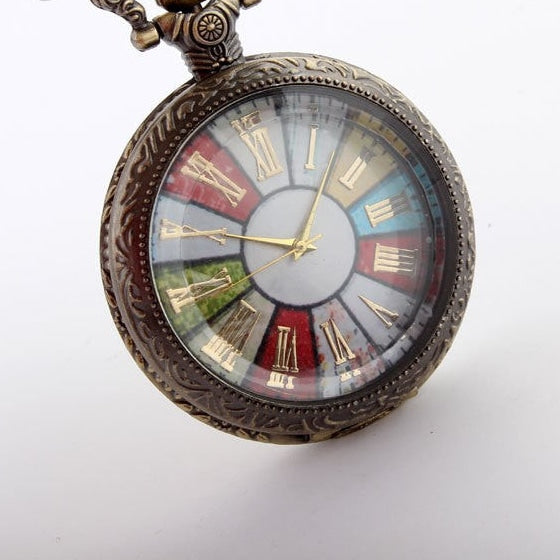 Steampunk Unisex Bronze Colorful Wheel Rome Analog Pocket FOB Watch - Unisex Style Watches - DYAVOR®