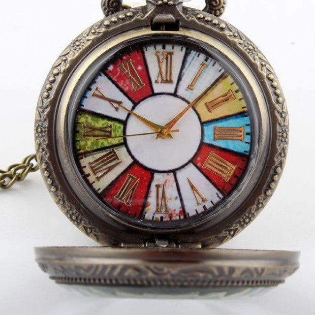 Steampunk Unisex Bronze Colorful Wheel Rome Analog Pocket FOB Watch - Unisex Style Watches - DYAVOR®