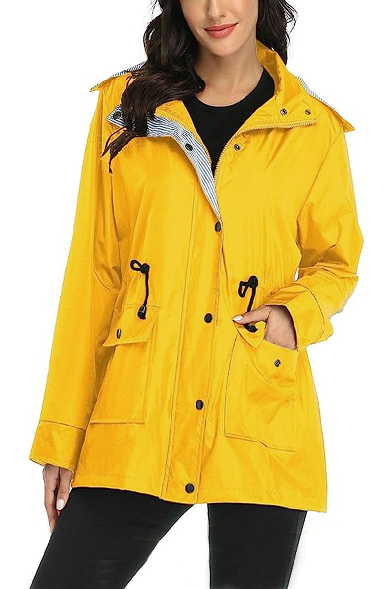 Water Resistant Hooded Striped Windbreaker Rain Jacket - - DYAVOR®