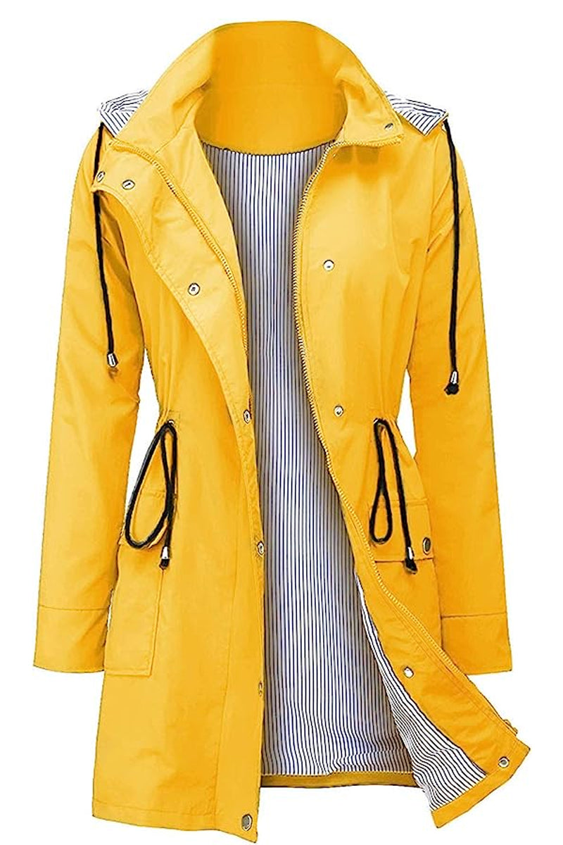 Water Resistant Hooded Striped Windbreaker Rain Jacket - - DYAVOR®