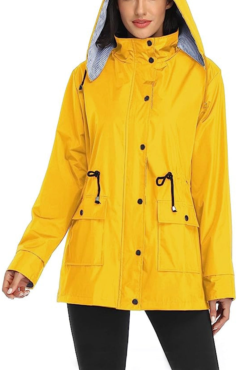 Water Resistant Hooded Striped Windbreaker Rain Jacket - - DYAVOR®