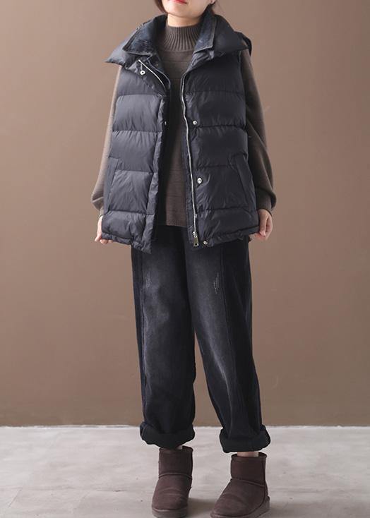 thick black women parka oversized down jacket sleeveless stand collar winter short outwear - - DYAVOR®