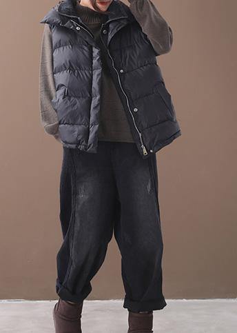 thick black women parka oversized down jacket sleeveless stand collar winter short outwear - - DYAVOR®