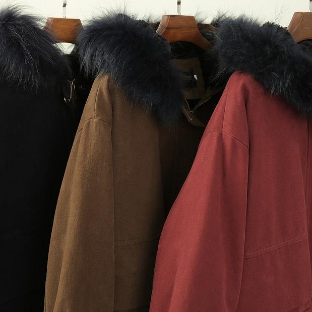 thick brown winter parkas casual snow jackets winter faux fur collar overcoat - Down Jackets - DYAVOR®