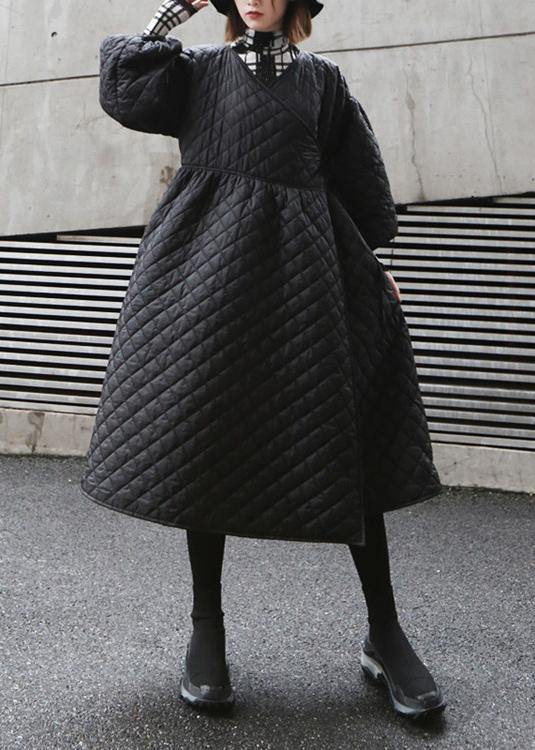 thick oversize warm winter coats black lantern sleeve women parkas - - DYAVOR®