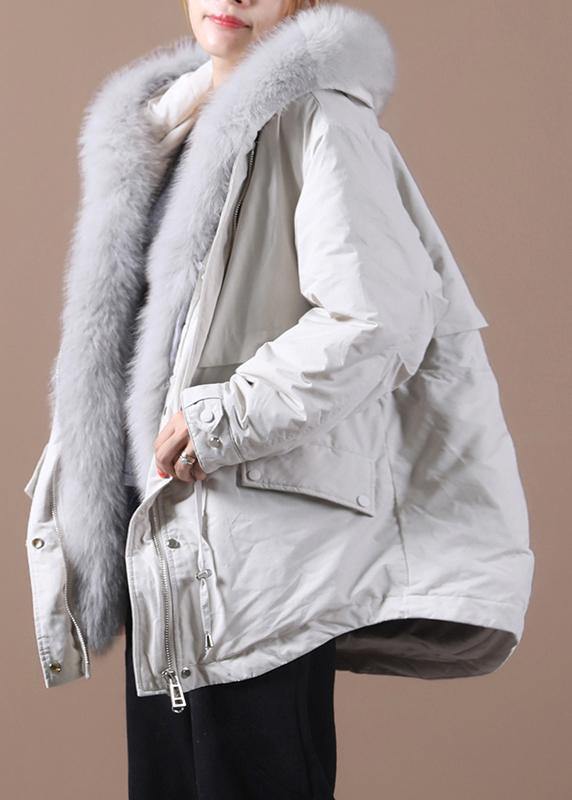 Loose fitting warm winter coat hooded drawstring parkas - - DYAVOR®