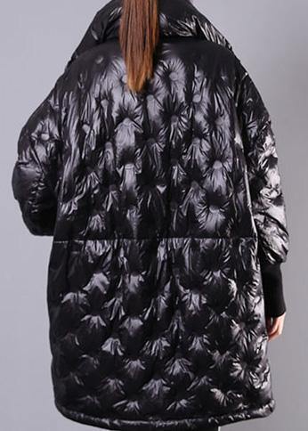 Fine Black Duck Down Coat Plus Size Stand Collar Winter Jacket Batwing Sleeve New Overcoat - - DYAVOR®