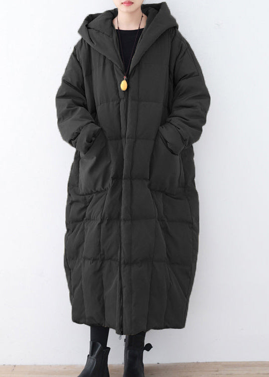 Limited Stock-Gray Warm Down Coat Plus Size Parka thick Hooded Maxi Cardigan - - DYAVOR®