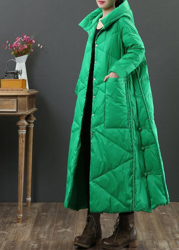 fine green warm winter coat oversize down jacket hooded Button Down women Jackets - - DYAVOR®