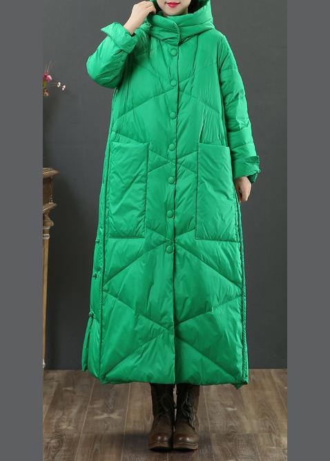 fine green warm winter coat oversize down jacket hooded Button Down women Jackets - - DYAVOR®