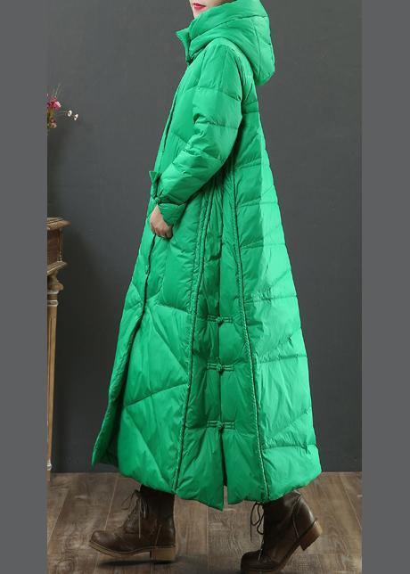 fine green warm winter coat oversize down jacket hooded Button Down women Jackets - - DYAVOR®