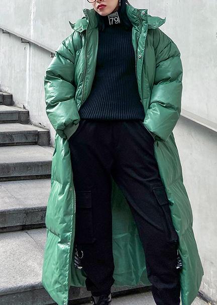 plus size clothing down jacket outwear green hooded zippered winter outwear - - DYAVOR®