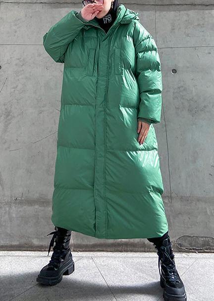 plus size clothing down jacket outwear green hooded zippered winter outwear - - DYAVOR®