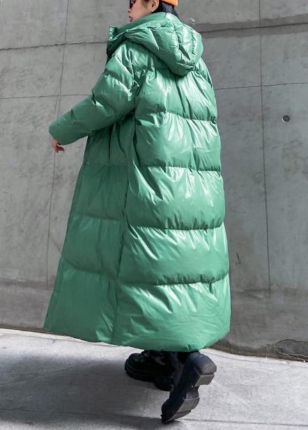 plus size clothing down jacket outwear green hooded zippered winter outwear - - DYAVOR®