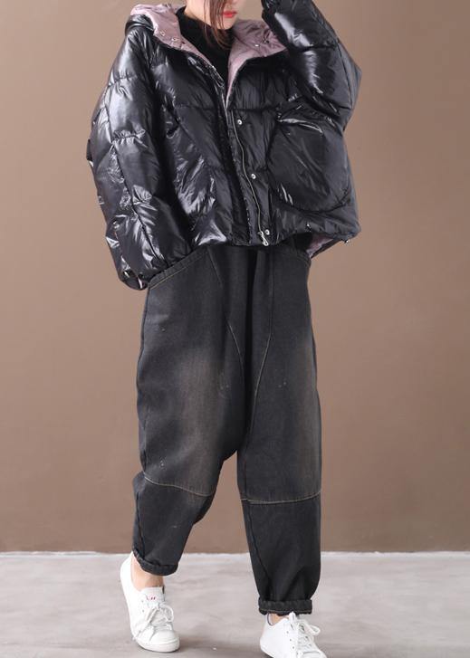 fine trendy plus size snow winter coats black hooded thick winter coats - - DYAVOR®