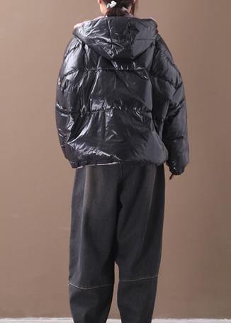 fine trendy plus size snow winter coats black hooded thick winter coats - - DYAVOR®