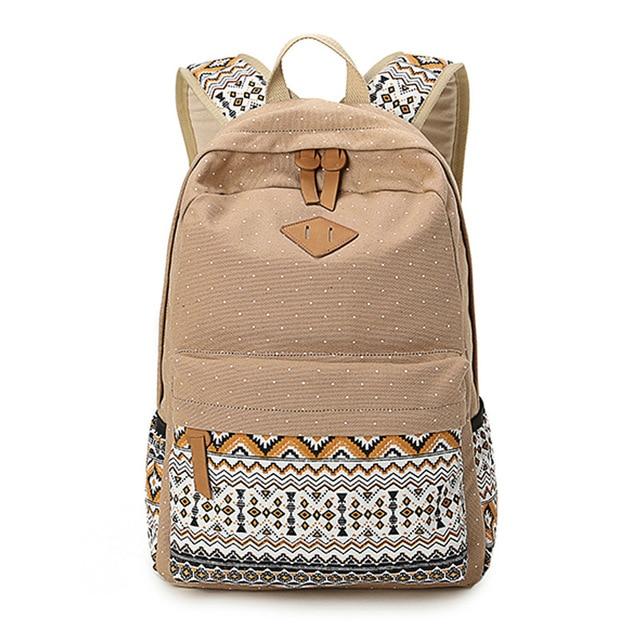 Trendy Canvas Printed Vintage Women's Laptop Rucksack Backpack - Backpacks - DYAVOR®