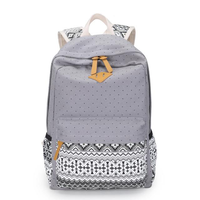 Trendy Canvas Printed Vintage Women's Laptop Rucksack Backpack - Backpacks - DYAVOR®