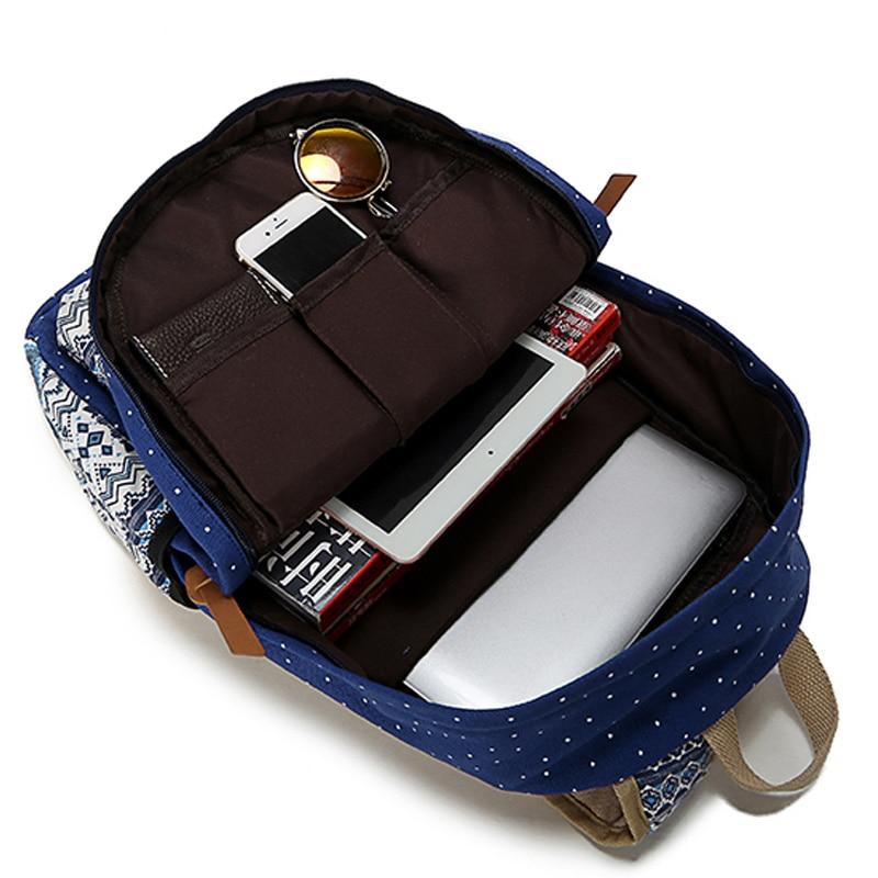 Trendy Canvas Printed Vintage Women's Laptop Rucksack Backpack - Backpacks - DYAVOR®