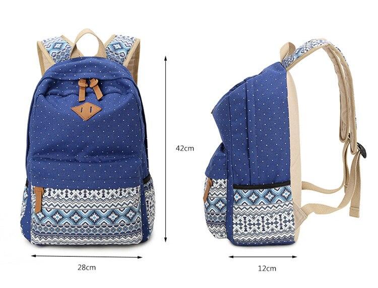 Trendy Canvas Printed Vintage Women's Laptop Rucksack Backpack - Backpacks - DYAVOR®