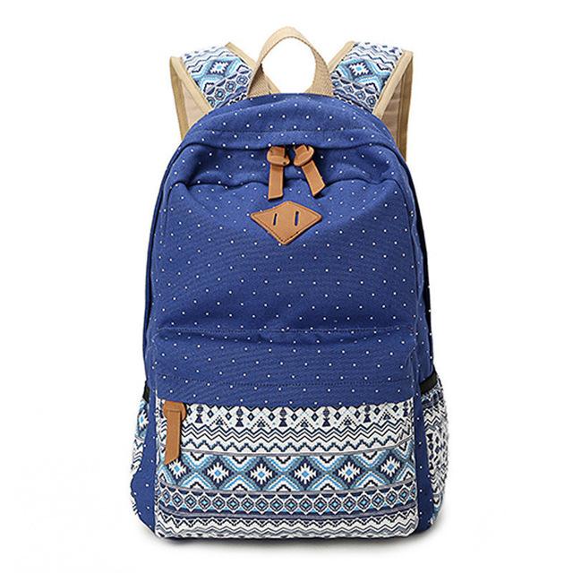 Trendy Canvas Printed Vintage Women's Laptop Rucksack Backpack - Backpacks - DYAVOR®
