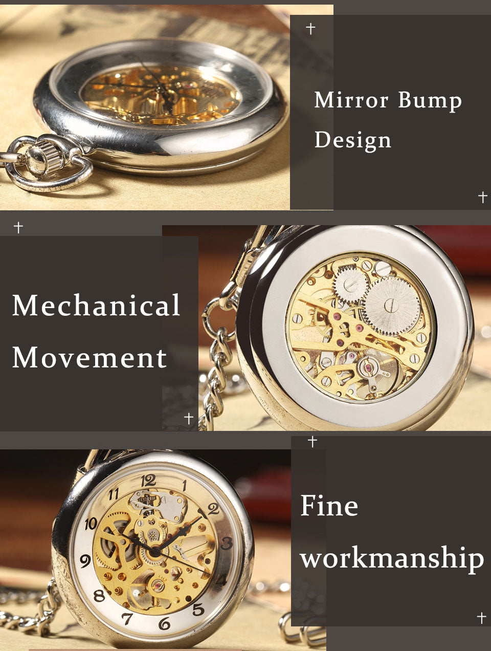 Unique Fashion Silver Steel Skeleton Transparent Mechanical Pocket Watches - Unisex Style Watches - DYAVOR®