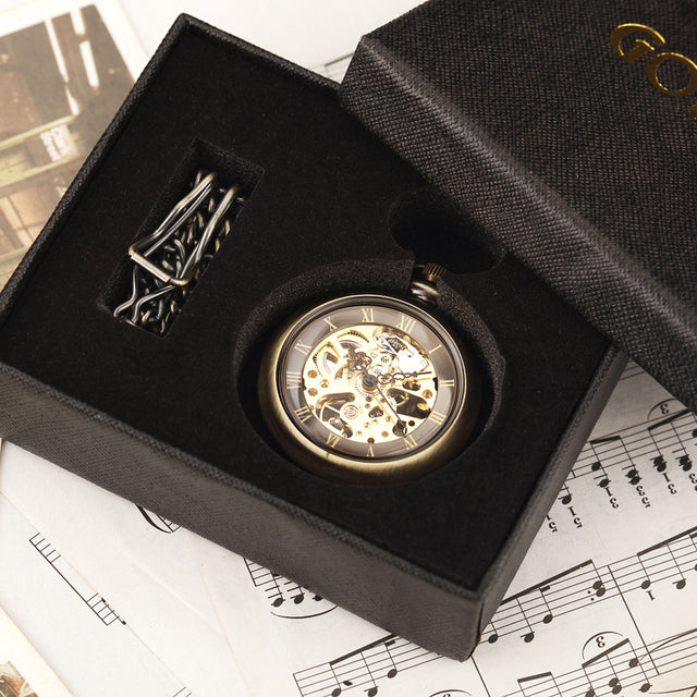Unique Fashion Silver Steel Skeleton Transparent Mechanical Pocket Watches - Unisex Style Watches - DYAVOR®