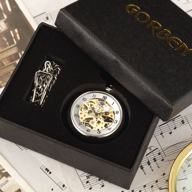 Unique Fashion Silver Steel Skeleton Transparent Mechanical Pocket Watches - Unisex Style Watches - DYAVOR®
