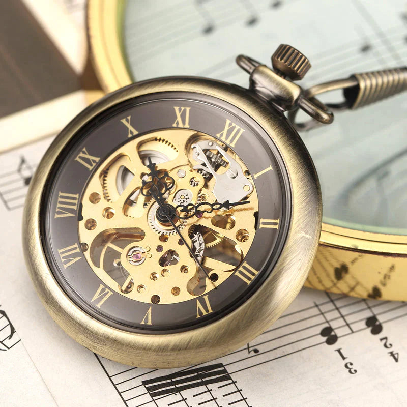 Unique Fashion Silver Steel Skeleton Transparent Mechanical Pocket Watches - Unisex Style Watches - DYAVOR®