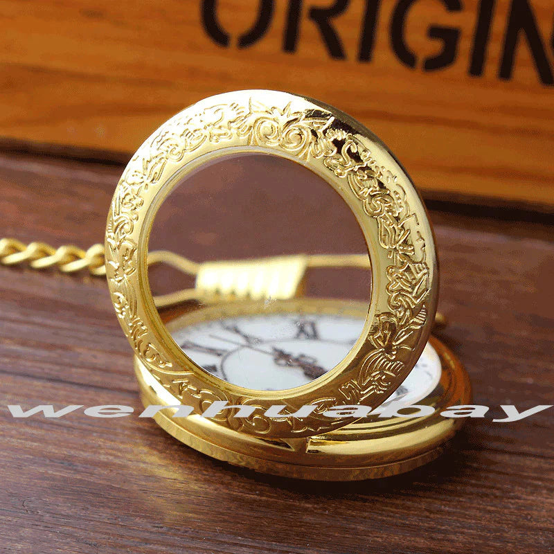 Unisex Acrylic Stainless Steel Roman Number Quartz Pocket Fob Watch - Unisex Style Watches - DYAVOR®
