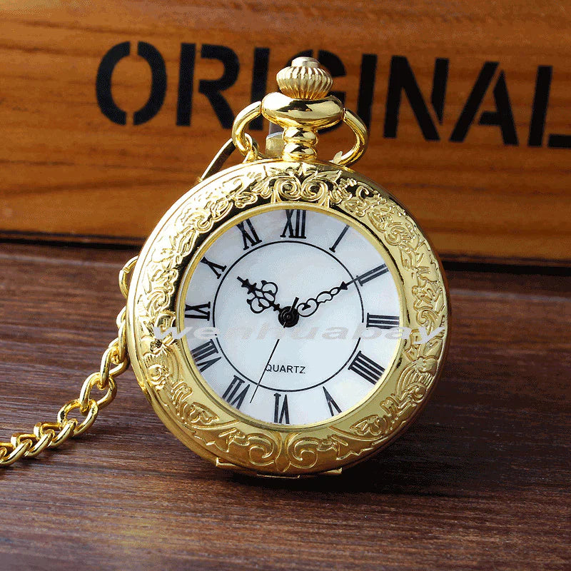 Unisex Acrylic Stainless Steel Roman Number Quartz Pocket Fob Watch - Unisex Style Watches - DYAVOR®