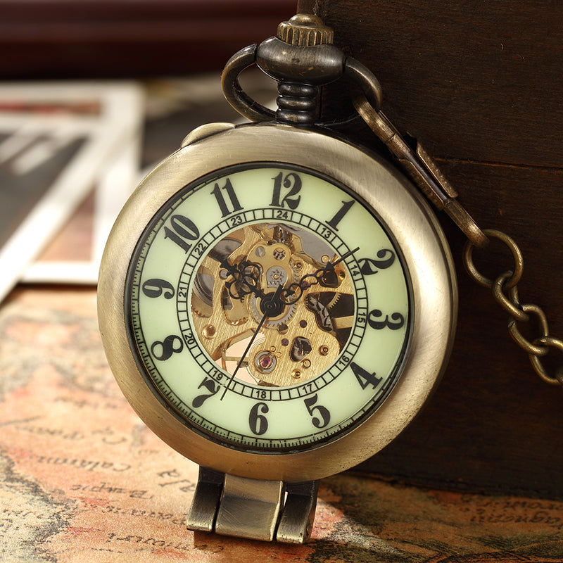 Unisex Antique Copper Fashion Mechanical Hand Wind Pocket Watch - Unisex Style Watches - DYAVOR®