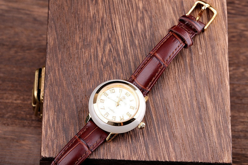 Unisex Antique Jade Classic Genuine Leather Band Quartz Couple Watch - Unisex Style Watches - DYAVOR®
