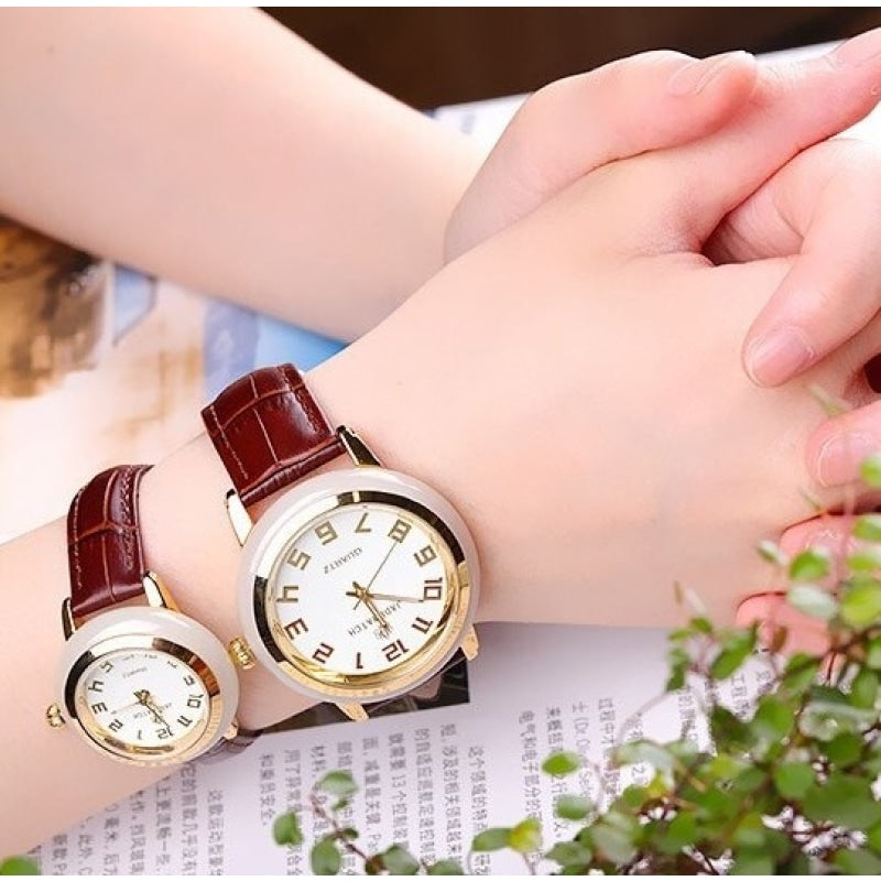 Unisex Antique Jade Classic Genuine Leather Band Quartz Couple Watch - Unisex Style Watches - DYAVOR®