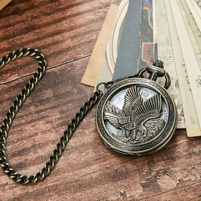 Unisex Antique Retro Hollow Laser Engraved Bronze Quartz Pocket Watch - Unisex Style Watches - DYAVOR®