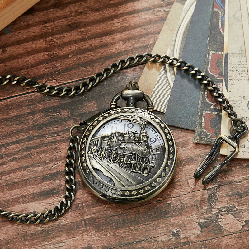Unisex Antique Retro Hollow Laser Engraved Bronze Quartz Pocket Watch - Unisex Style Watches - DYAVOR®