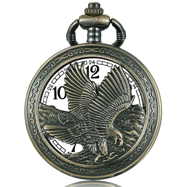 Unisex Antique Retro Hollow Laser Engraved Bronze Quartz Pocket Watch - Unisex Style Watches - DYAVOR®