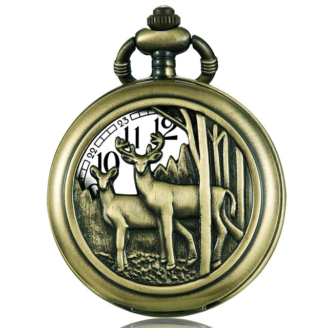 Unisex Antique Retro Hollow Laser Engraved Bronze Quartz Pocket Watch - Unisex Style Watches - DYAVOR®