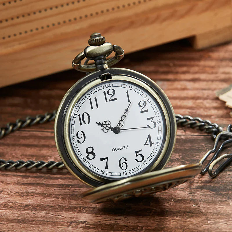 Unisex Antique Retro Hollow Laser Engraved Bronze Quartz Pocket Watch - Unisex Style Watches - DYAVOR®