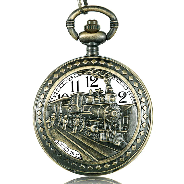 Unisex Antique Retro Hollow Laser Engraved Bronze Quartz Pocket Watch - Unisex Style Watches - DYAVOR®