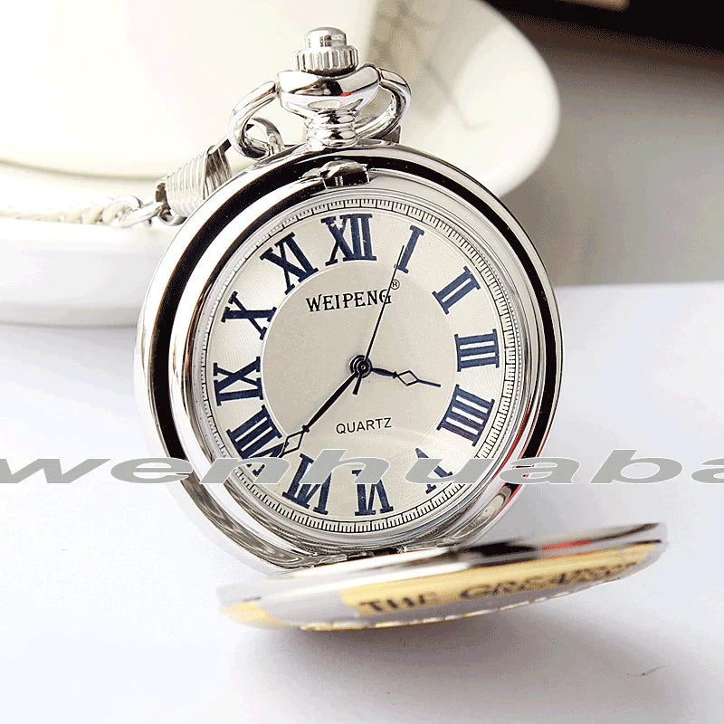 Unisex Antique Silver Gold Quartz Movement Fob Watch With Chain - Unisex Style Watches - DYAVOR®